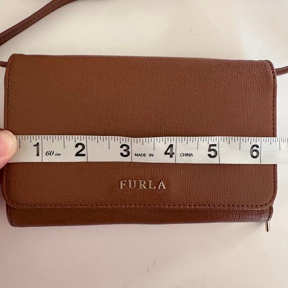 Furla Crossbody Wallet Bag Brown Leather - Picture 5 of 7